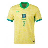 Brazília Vinicius Junior #7 Domáci futbalový dres Copa America 2024 Krátky Rukáv